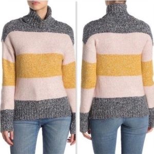 Olivia Sky Long Sleeve Striped Turtleneck Sweater